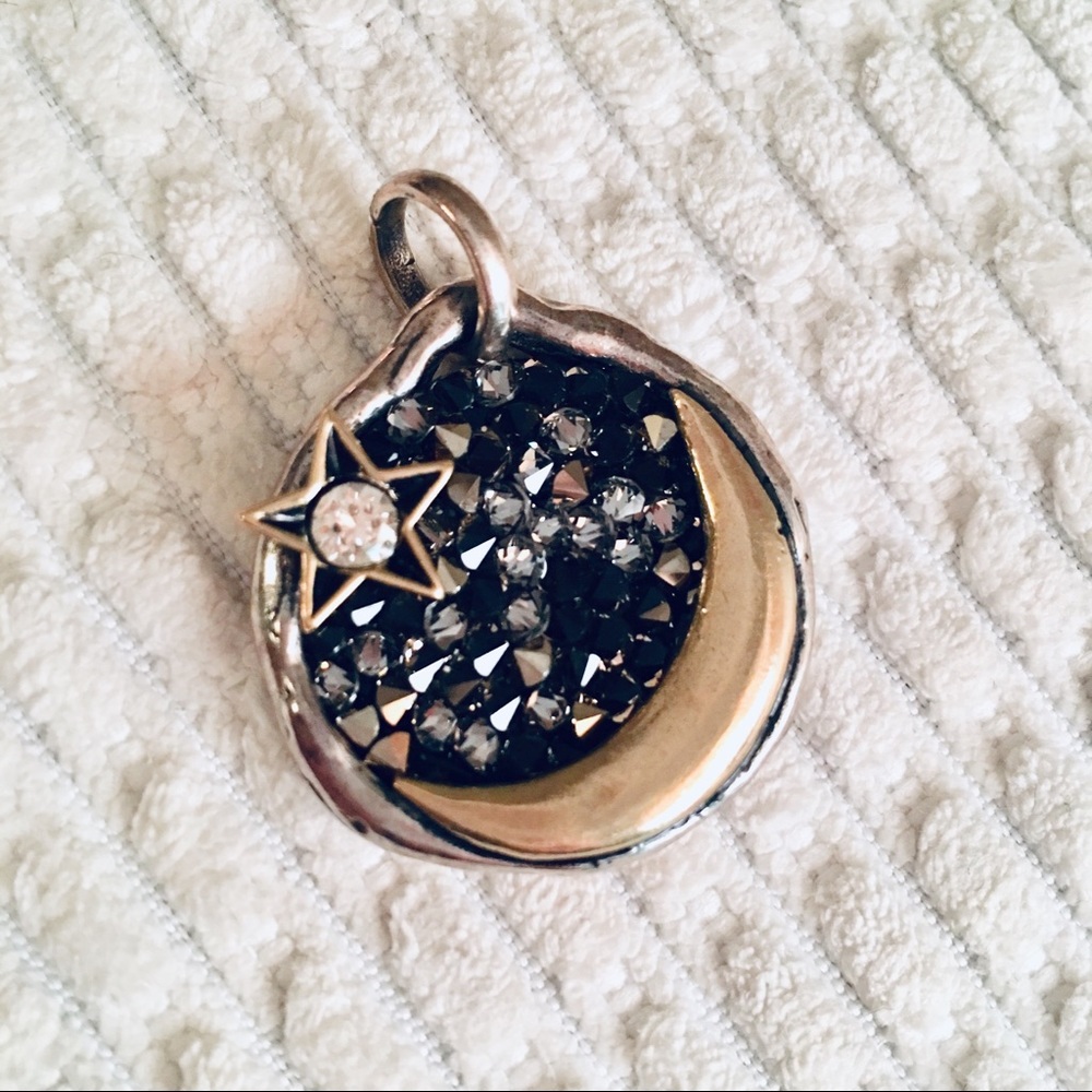 Waxing Poetic Sterling Silver Brass SwarovskiCharm